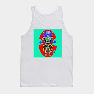 robot mojo gorilla ecopop in mexican patterns golden art Tank Top